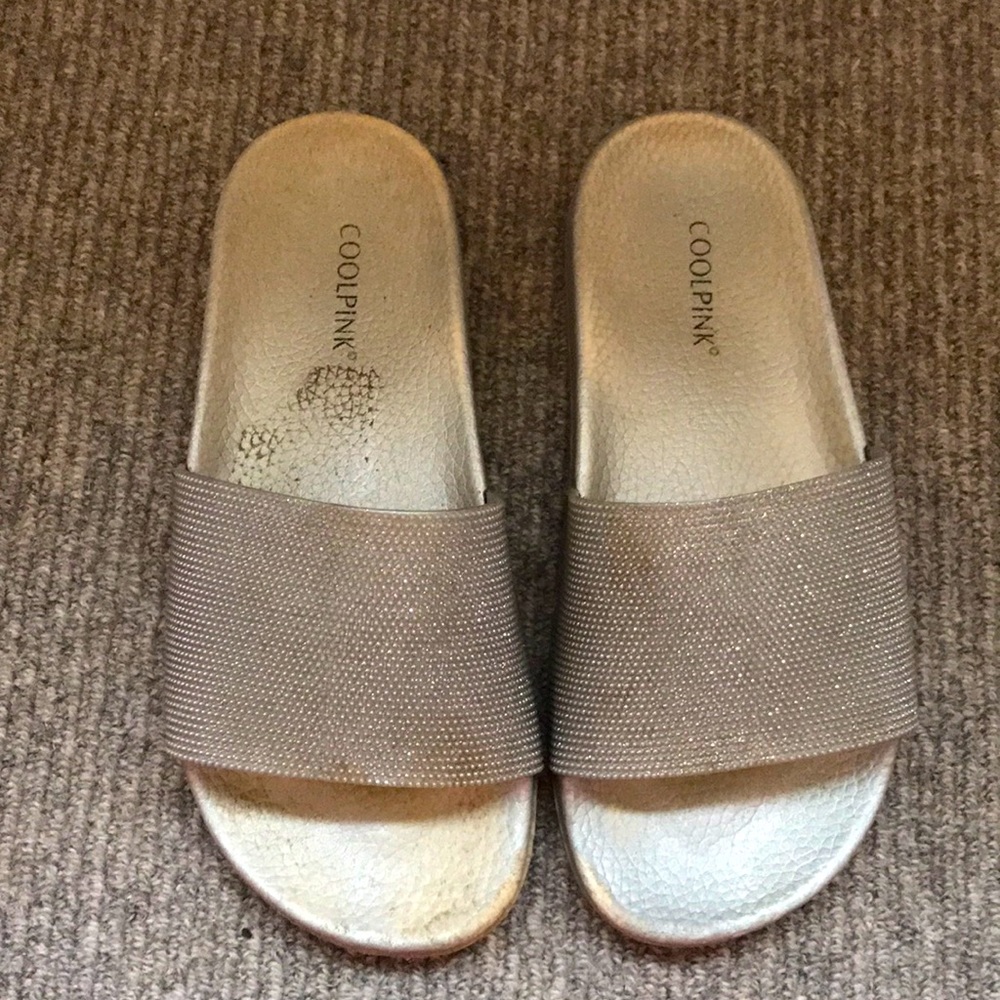 Silver/gray slides